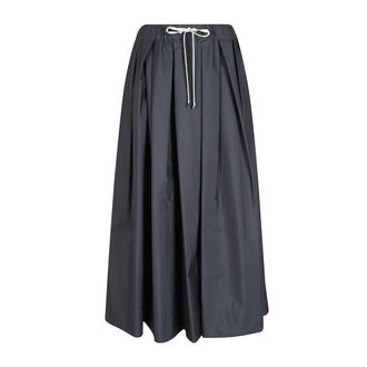 Max Mara Midi Skirts, female, Blue, Size: 2XS Cotton Poplin Skirt