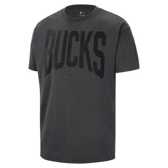 Nike Mens Milwaukee Bucks Peak Travel T-Shirt in Grey | IU1342-099