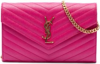 Saint Laurent Pre-owned Cross Body Bags, female, Pink, Size: ONE SIZE Pre-owned Quilted Crossbody Bag