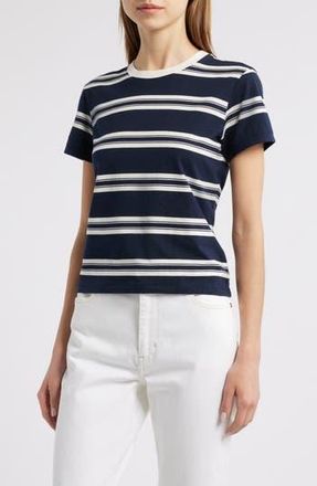 Frame Denim Stripe Cotton Baby Tee in Navy Multi at Nordstrom Rack, Size Small