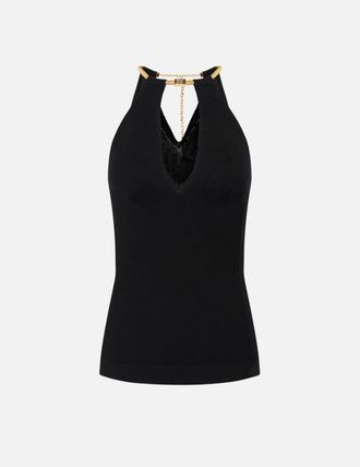 Tシャツ・カットソー ELISABETTA FRANCHI Ribbed knitted top with l detail Rib knit top with V-neck | Elisabetta Franchi