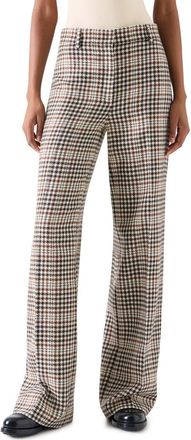 Akris Chiaro Straight Leg Wool Blend Tweed Pants in Winter White-Espresso at Nordstrom, Size 12