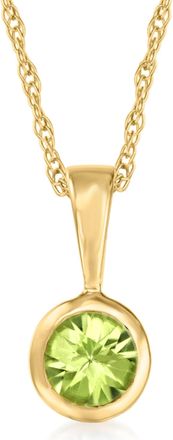 RS Pure by Ross-Simons Peridot Pendant Necklace in 14kt Yellow Gold
