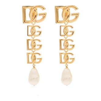 Dolce & Gabbana Druppel clip-on oorbellen - Dames - Oorbellen - Geel - ONE Size - Accessoires