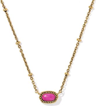 Kendra Scott Womens Mini Elisa Short Pendant Necklace In Dark Fuchsia