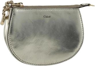 Chlo&eacute; Pre-owned Mini Bags, female, Gray, Size: ONE SIZE Pre-owned Leather Pouch