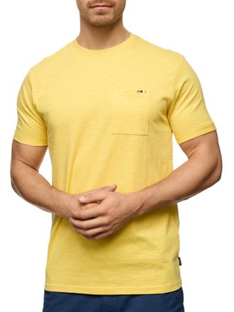 Indicode Rundhalsshirt INDICODE INAndorra, Herren, Gr. XXL, gelb (misted gelb), Single Jersey, Obermaterial: 100% Baumwolle, unifarben, regular fit h&uuml;ftlang, R