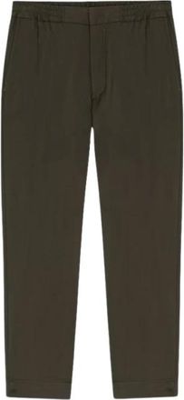 Nn.07 Dubbelzijdige katoenmix elastische taille broek - Heren - Slim Fit Broeken - Groen - W28 - Katoen - Broeken