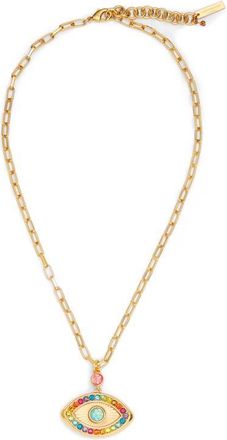 Kurt Geiger Rainbow Eye Pendant Necklace in Gold/Multi at Nordstrom