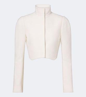 Alaia Cropped wool crepe jacket