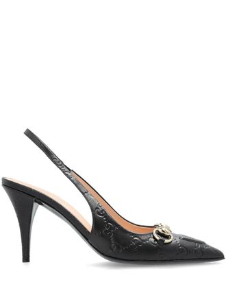 Gucci 100mm Horsebit pumps - women - Calf Leather/Calf Leather/Calf Leather - 37.5 - Black