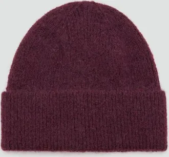 Mango Cappello maglia a coste bordeaux - Donna - Taglia unica - MANGO