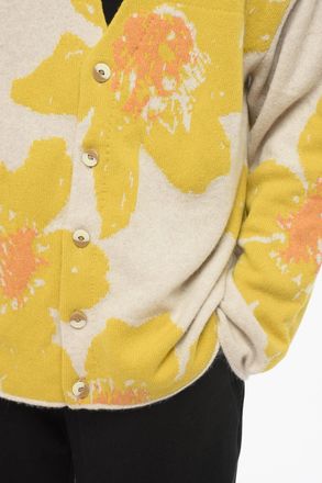 The Elder Statesman Cardigan FLOATING FLORALS in Puro Cashmere The Elder Statesman