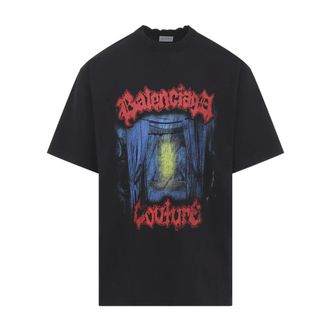 Balenciaga T-Shirts, male, Black, Size: M Medium Fit T-Shirt