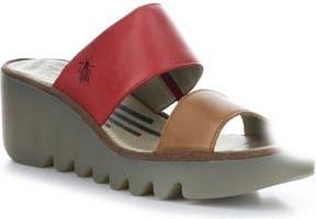FLY London Besy Platform Sandal in 003 Tan/cherry Red V at Nordstrom Rack, Size 10-10.5Us / 41Eu