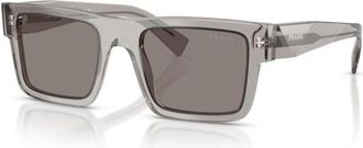 Prada Rechthoekige Zonnebril - Heren - Zonnebrillen - Grijs - 54 MM - Accessoires