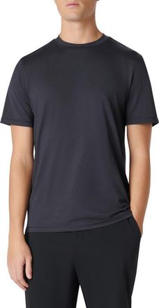 Bugatchi Crewneck Performance T-Shirt in Black at Nordstrom, Size X-Large