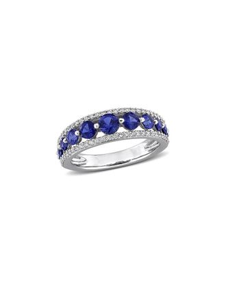 Rina Limor 14K 1.80 Ct. Tw. Lab-Grown Diamond & Lab-Grown Sapphire Graduated Ring