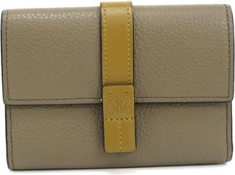 Loewe Khaki Leather Wallet (Tri-Fold) (Pre-Owned)