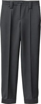 Versace Wool-Mohair Formele Broek - Dames - Straight fit broeken - Grijs - S - Wol - Broeken
