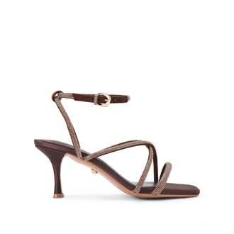 Carvela Womens Ravello Low Sandals - Brown Fabric - Size UK 8