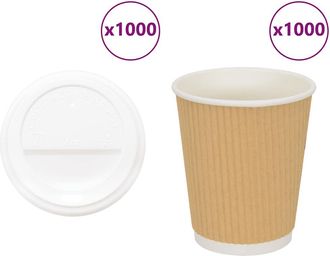 vidaXL Vasos De Caf&eacute; De Papel Con Tapa 1000 Uds 8oz 200ml