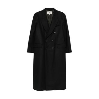 Barena Double-breasted jas met puntrevers - Dames - Mantels - Zwart - Maat: 2XS Zijde