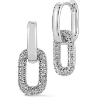 Glaze Jewelry Pav&eacute; Chain Link Drop Earrings in Silver at Nordstrom Rack