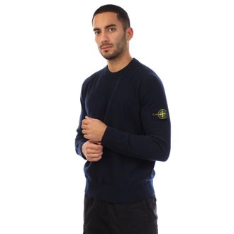 Stone Island Herenkleding Stone Island Geelong Wool Loose Fit Sweat in Navy