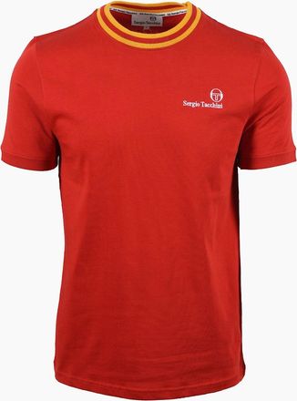 Sergio Tacchini Mens SERGIO TACCHINI RAINER FC T-SHIRT ADRENALINE RUSH/OLD GOLD - Red - Size: 40