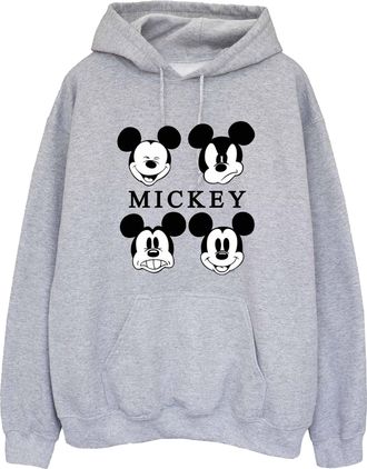 Disney Heren Mickey Mouse Vier Hoofden Hoodie (Sportgrijs)