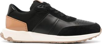 Tod's lace-up leather sneakers - men - Calf Leather/Calf Suede/Calf Leather/Rubber - 9.5 - Black