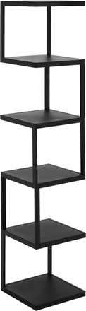 CARRYHOME Regal, Schwarz, Metall, 6 F&auml;cher, 25x119x25 cm, stehend, in verschiedenen Gr&ouml;&szlig;en erh&auml;ltlich, Wohnzimmer, Regale, B&uuml;cherregale
