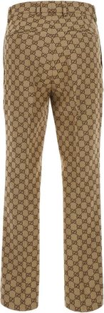 Gucci Womens Trousers With Gg Motif, Beige