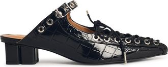 Ganni Mulas Ganni con cordones en negro Oleatex