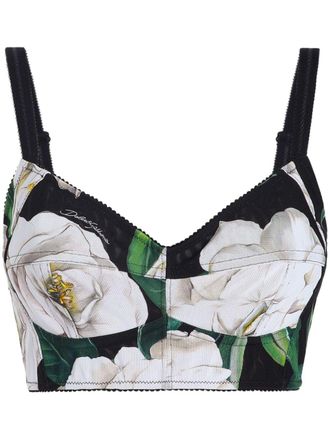 Dolce & Gabbana Bustier top met print - Zwart