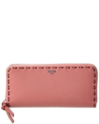 Fendi Fendi Zipper Around Peekaboo Large Leather Wallet