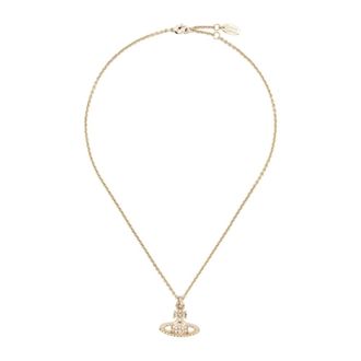 Vivienne Westwood Necklaces, female, Yellow, ONE SIZE, Gold Crystal Pendant with Bas Relief