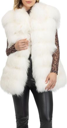 Gorski Genuine Shearling Vest in White at Nordstrom, Size X-Small