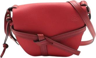 Loewe Pre-owned Cross Body Bags, female, Red, Size: ONE SIZE Pre-owned Leather Shoulder Bag