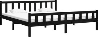 vidaXL Vidaxl - Estructura De Cama Sin Colch&oacute;n Madera Maciza Negro 160x200 Cm