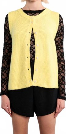 Lili Sidonio x Molly Bracken Buttoned Sweater Cardigan Vest In Yellow