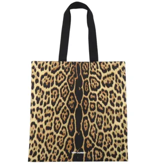 Saint Laurent Brown Cotton Tote Bag (Pre-Owned)