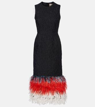 Roksanda Ilincic Zua feather-trimmed midi dress