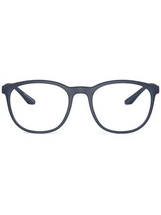Emporio Armani round frame glasses - Blue
