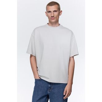 H&M Oversized Fit Cotton T-shirt in Light Gray at Nordstrom, Size Xx-Large