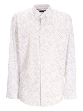 BOSS micro-pattern long-sleeve shirt - men - Polyamide - 44 - White