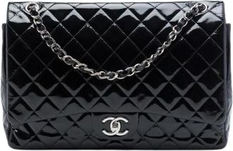 Chanel Pre-owned Double Flap Shoulder Bag - Dames - Vintage Schoudertas - Zwart - ONE Size - Leer - Vintage