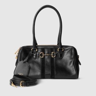 Gucci Borsetto Medium Boston Bag, Black, Leather