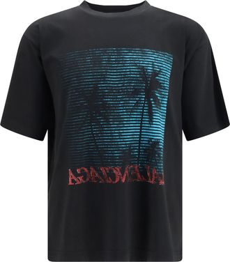 Balenciaga Mens T-Shirt Graphic Print Black Cotton T-Shirts And Polos
